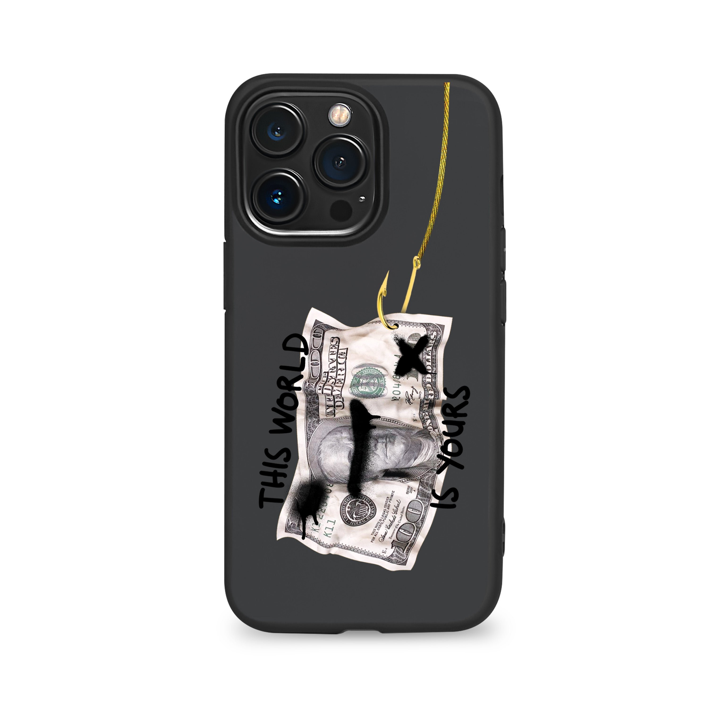Dollar on Hook phone case for iPhone (Black Premium TPU)