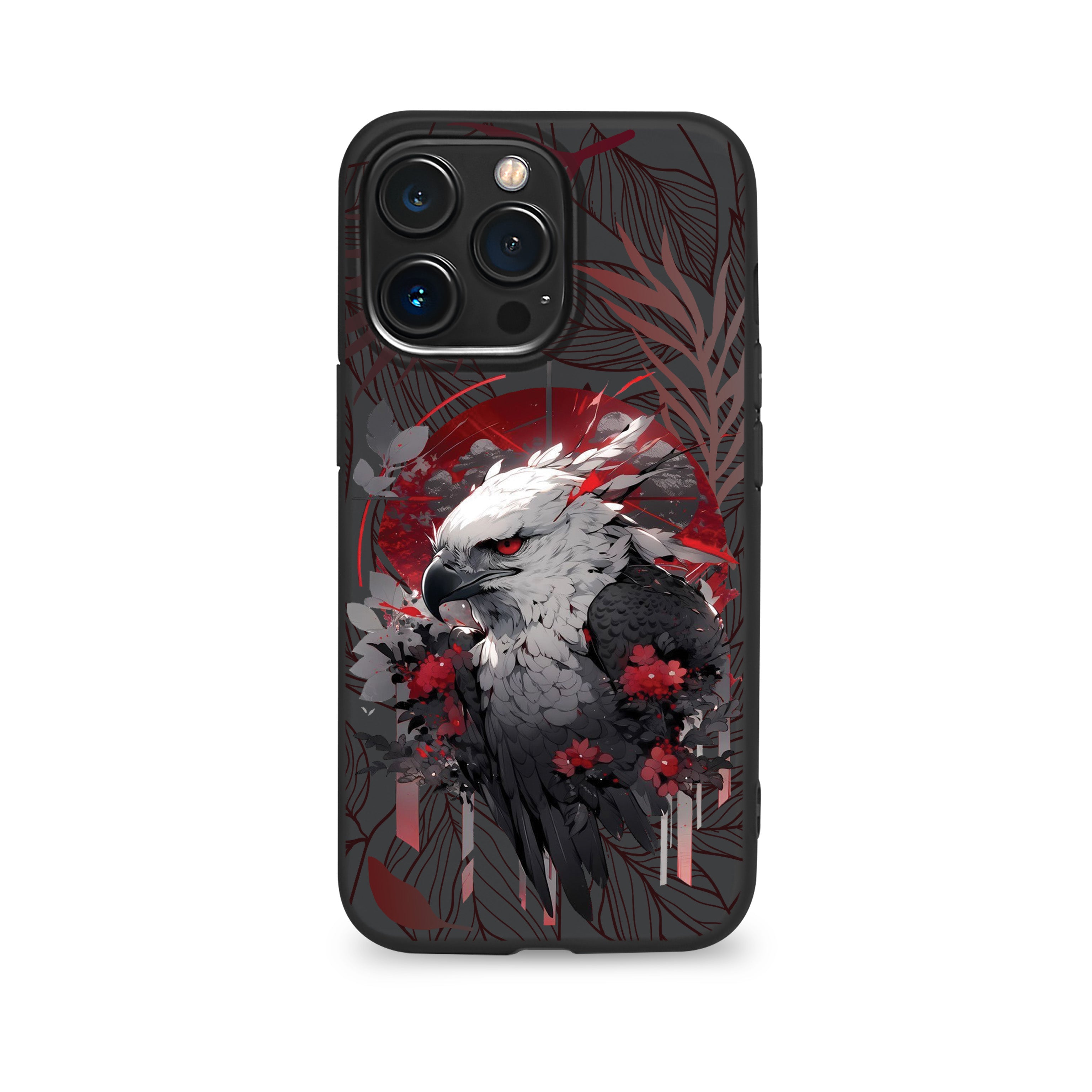 Etui na telefon iPhone Eagle Flowers (Czarny Premium TPU)