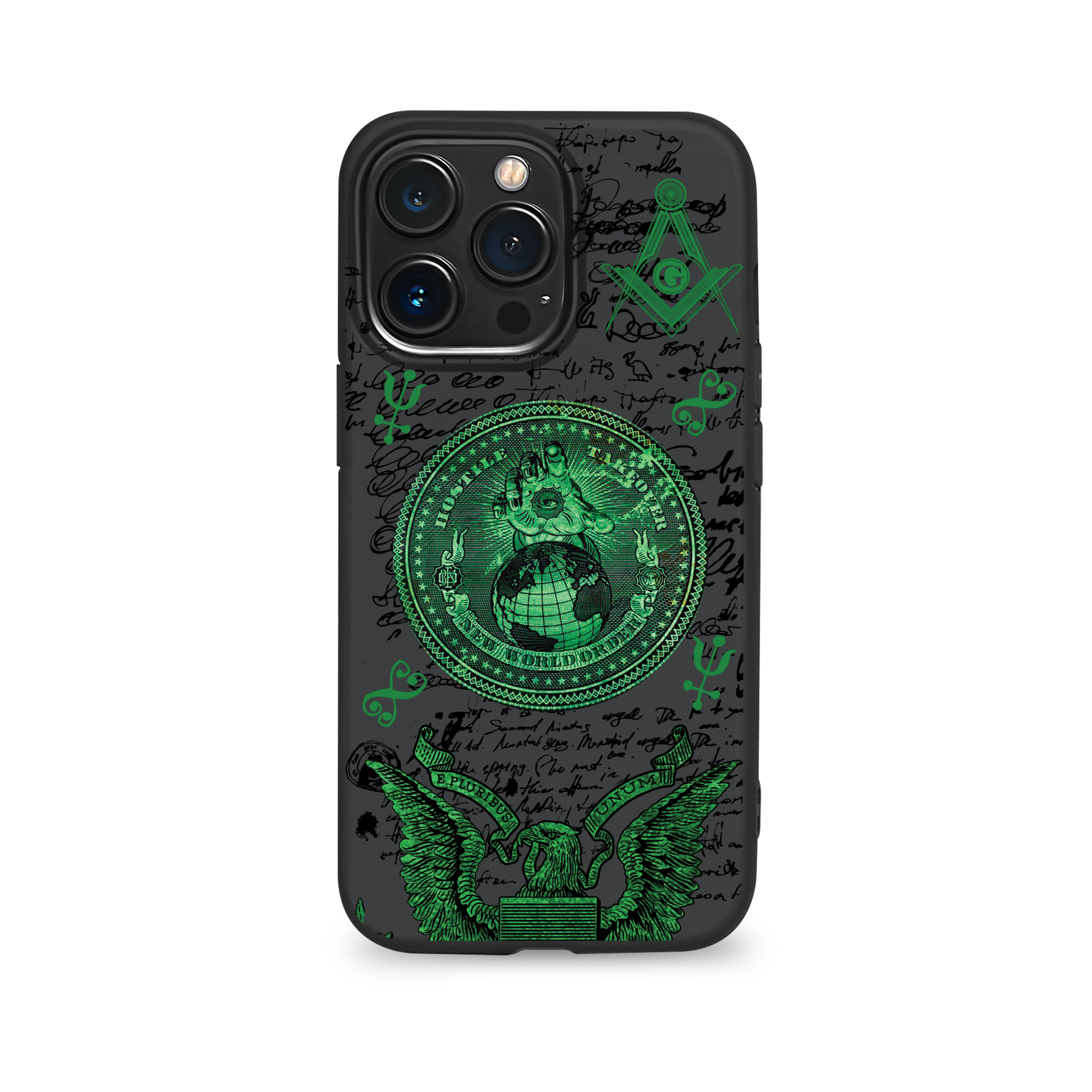 Green Order phone case for iPhone (Black Premium TPU)