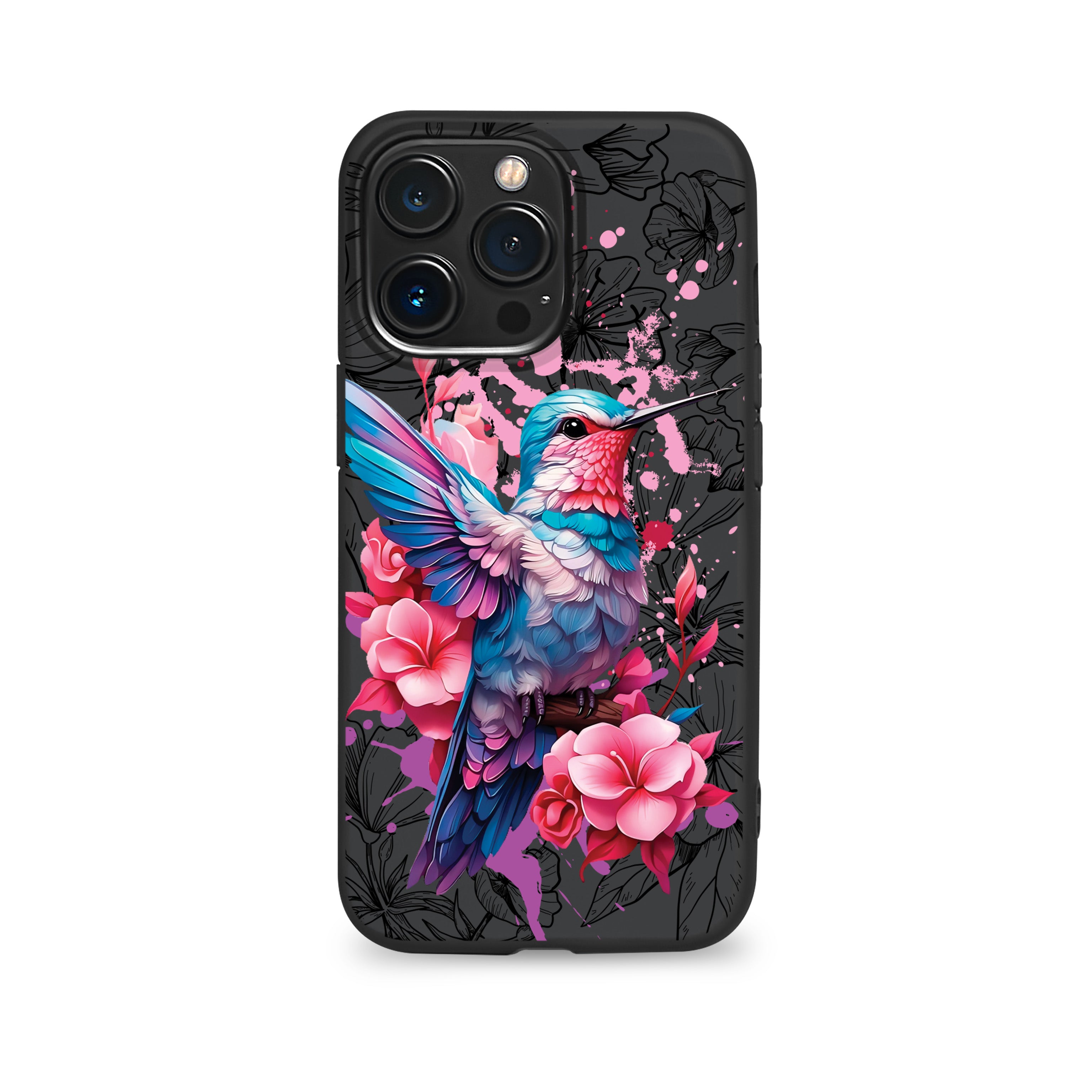 Hummingbird phone case for iPhone (Black Premium TPU)